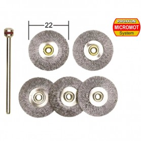 Brosses en acier - disques Ø 22 mm par 5 pièces