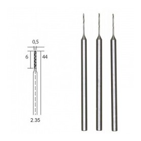 Foret en acier wolfram-vanadium Ø 1,0 mm axe Ø 2,35 par 3 pièces